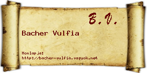Bacher Vulfia névjegykártya
